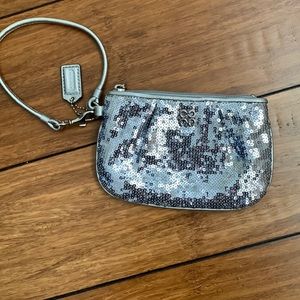 Small Coach sequin wristlet/bag